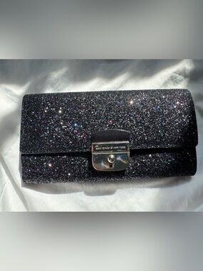 Glitter Sparkle Clutch with Turnlock Closure